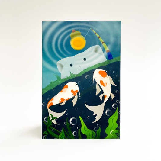 koi fishing print