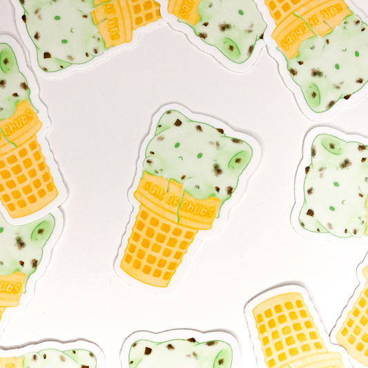 mint choco chip ice cream sticker