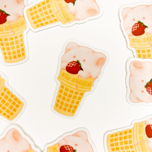 strawberry ice cream sticker